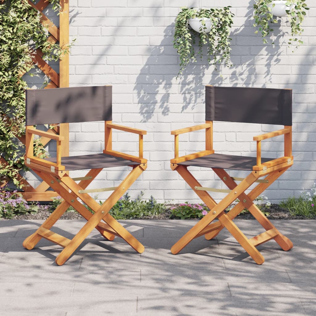 2-pack folding director chairs, cream white fabric