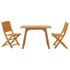 Conjunto de balcón 3 piezas madera maciza de acacia