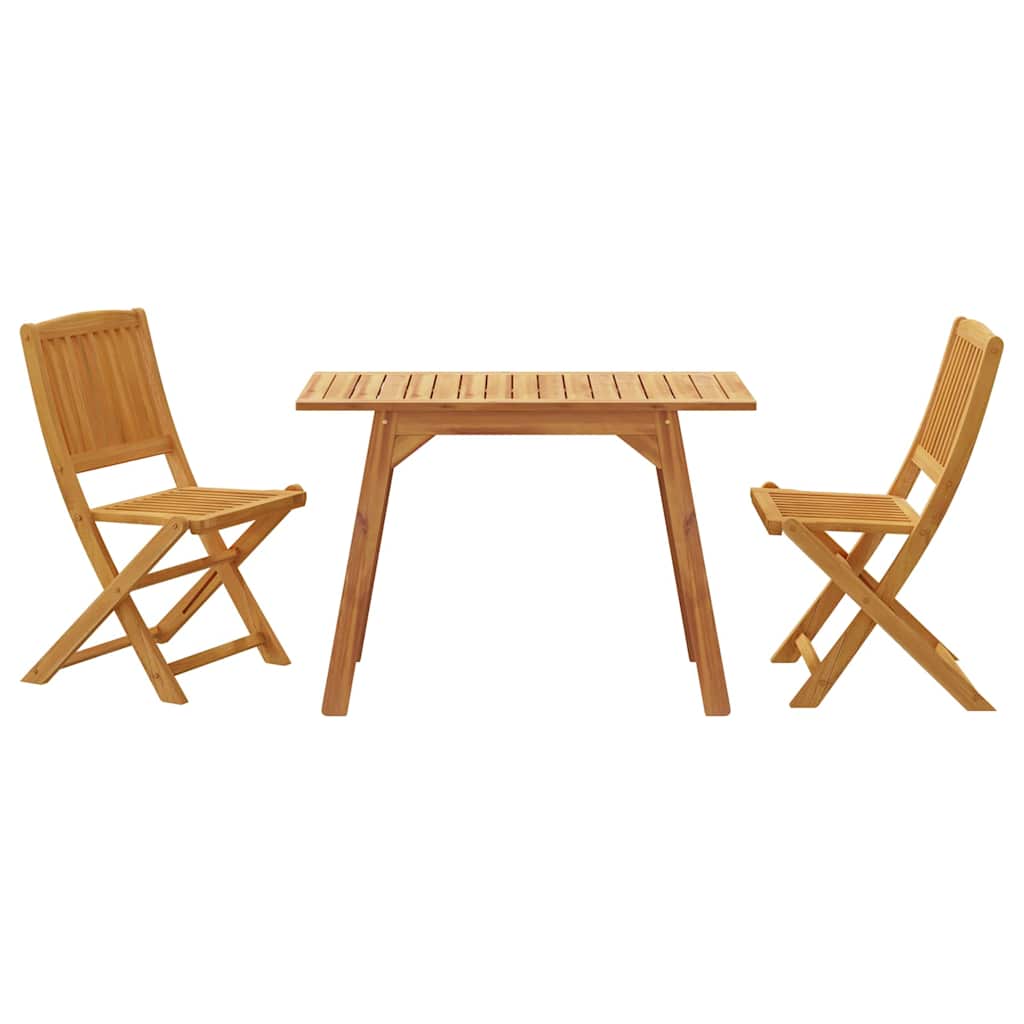 Conjunto de balcón 3 piezas madera maciza de acacia
