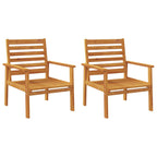 Sillón de jardín 2 unidades madera maciza acacia 66,5x65x81 cm