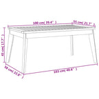 Mesa de comedor de jardín madera maciza de acacia 100x55x45 cm