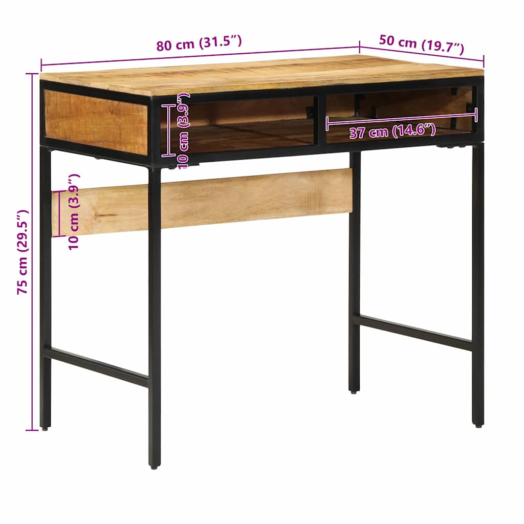 Escritorio Marrón 80 x 50 x 75 cm Madera de mango maciza