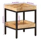 Mesa lateral Marrón 35 x 35 x 45 cm Madera de mango maciza