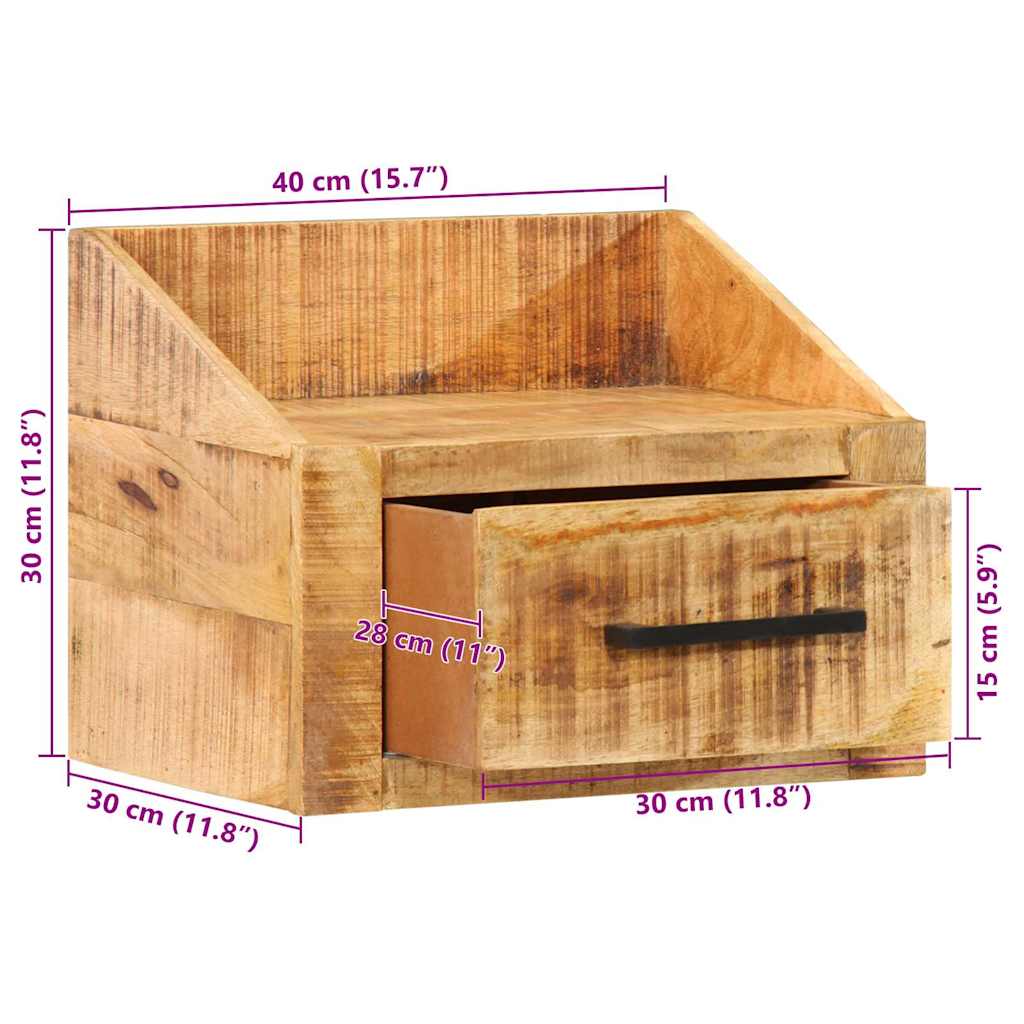 Armario de Noche Marrón 40 x 30 x 30 cm Madera de mango maciza