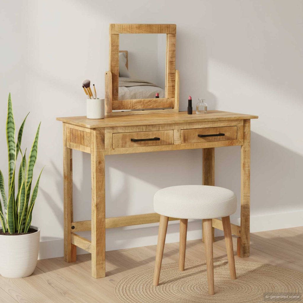 Mesa Tocador Marrón 100 x 40 x 120 cm Madera de mango maciza