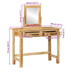 Mesa Tocador Marrón 100 x 40 x 120 cm Madera de mango maciza