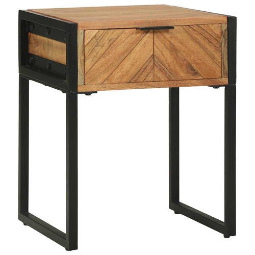 Bedside Table with Drawer Brown 40 x 35 x 50 cm