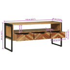 Mueble de TV Marrón 100 x 35 x 50 cm Madera de Acacia Sólida