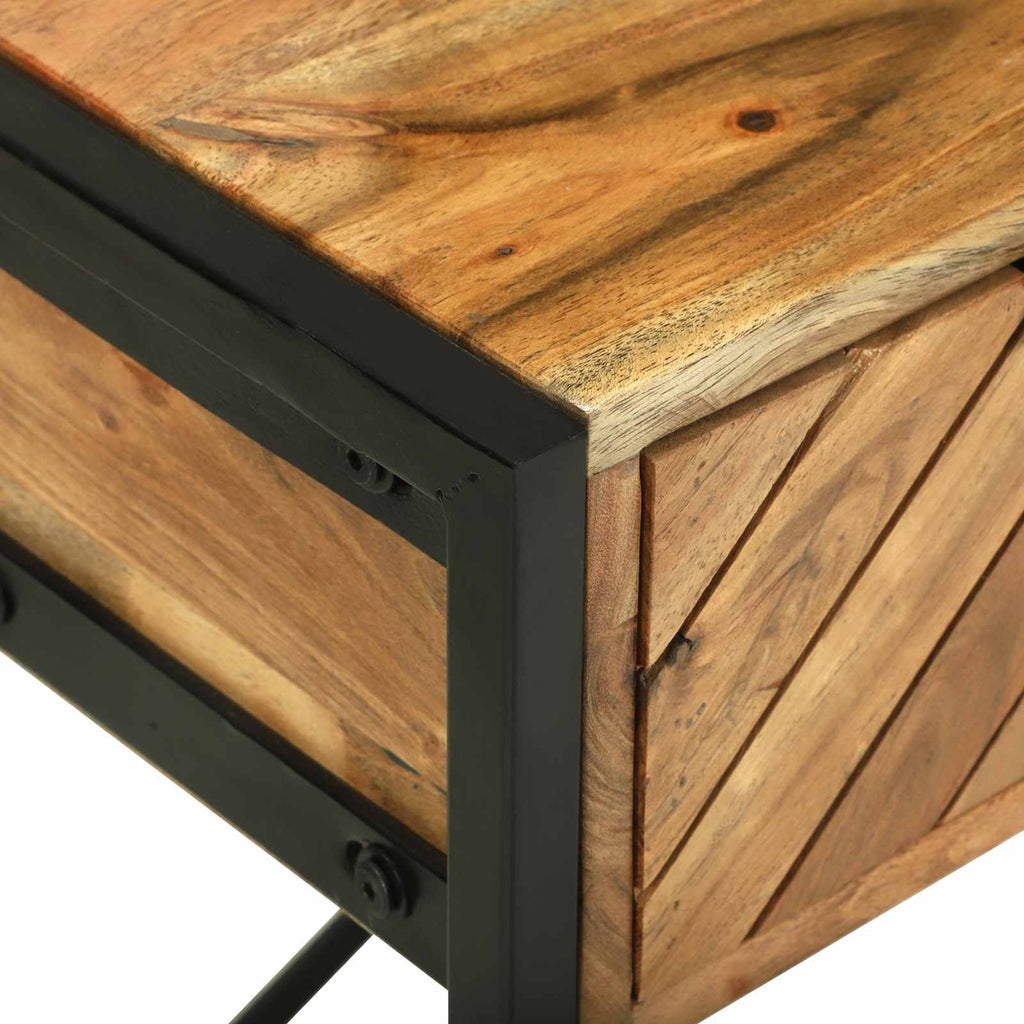 Mesa Tocador Marrón 100 x 40 x 120 cm Madera de Acacia Sólida