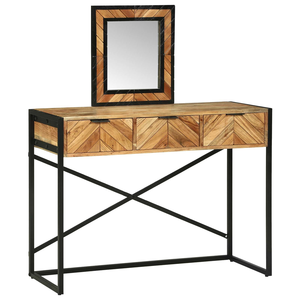 Mesa Tocador Marrón 100 x 40 x 120 cm Madera de Acacia Sólida