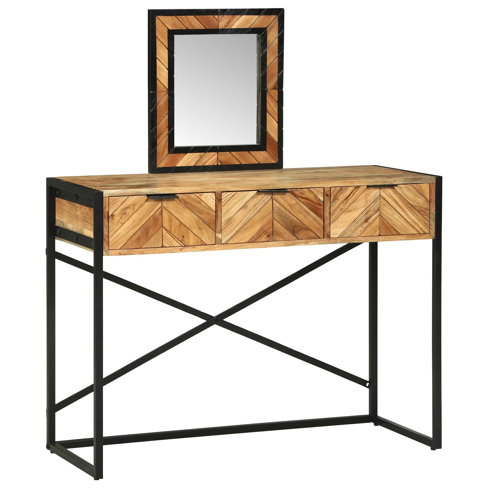 Mesa Tocador Marrón 100 x 40 x 120 cm Madera de Acacia Sólida