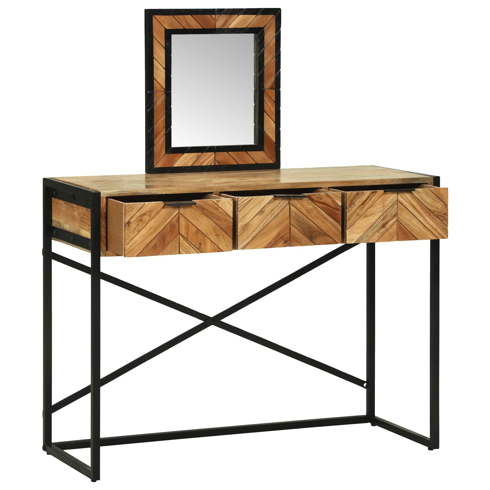 Mesa Tocador Marrón 100 x 40 x 120 cm Madera de Acacia Sólida