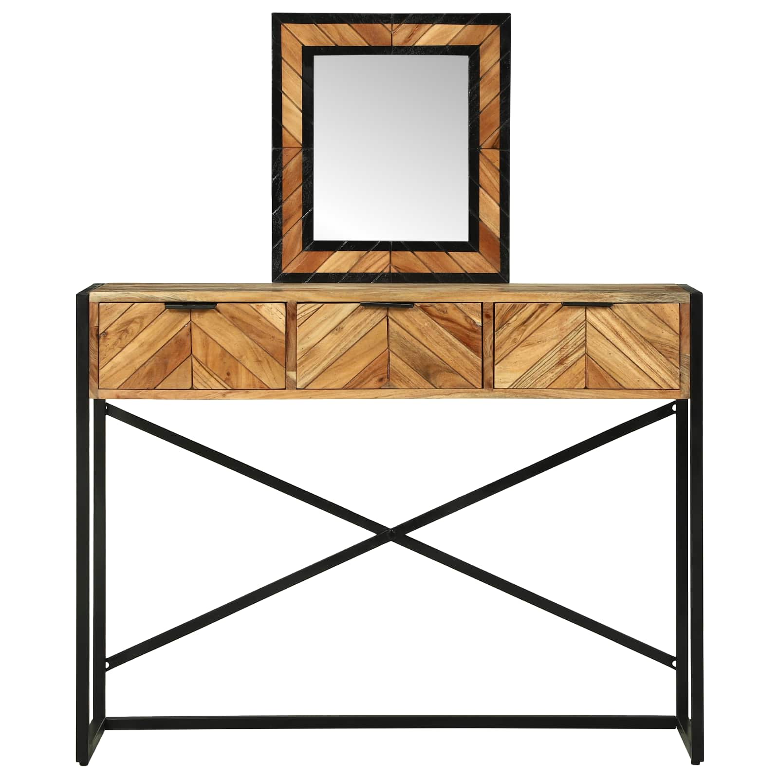 Mesa Tocador Marrón 100 x 40 x 120 cm Madera de Acacia Sólida