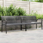 Banco de jardín doble acero y WPC negro 251 cm