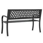 Banco de jardín acero negro 120 cm