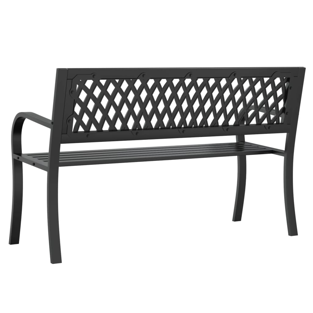 Banco de jardín acero negro 120 cm