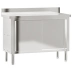 Mesa de trabajo de cocina puertas correderas acero inoxidable