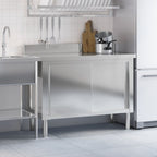 Mesa de trabajo de cocina puertas correderas acero inoxidable