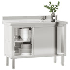Mesa de trabajo de cocina puertas correderas acero inoxidable