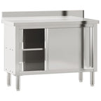 Mesa de trabajo de cocina puertas correderas acero inoxidable