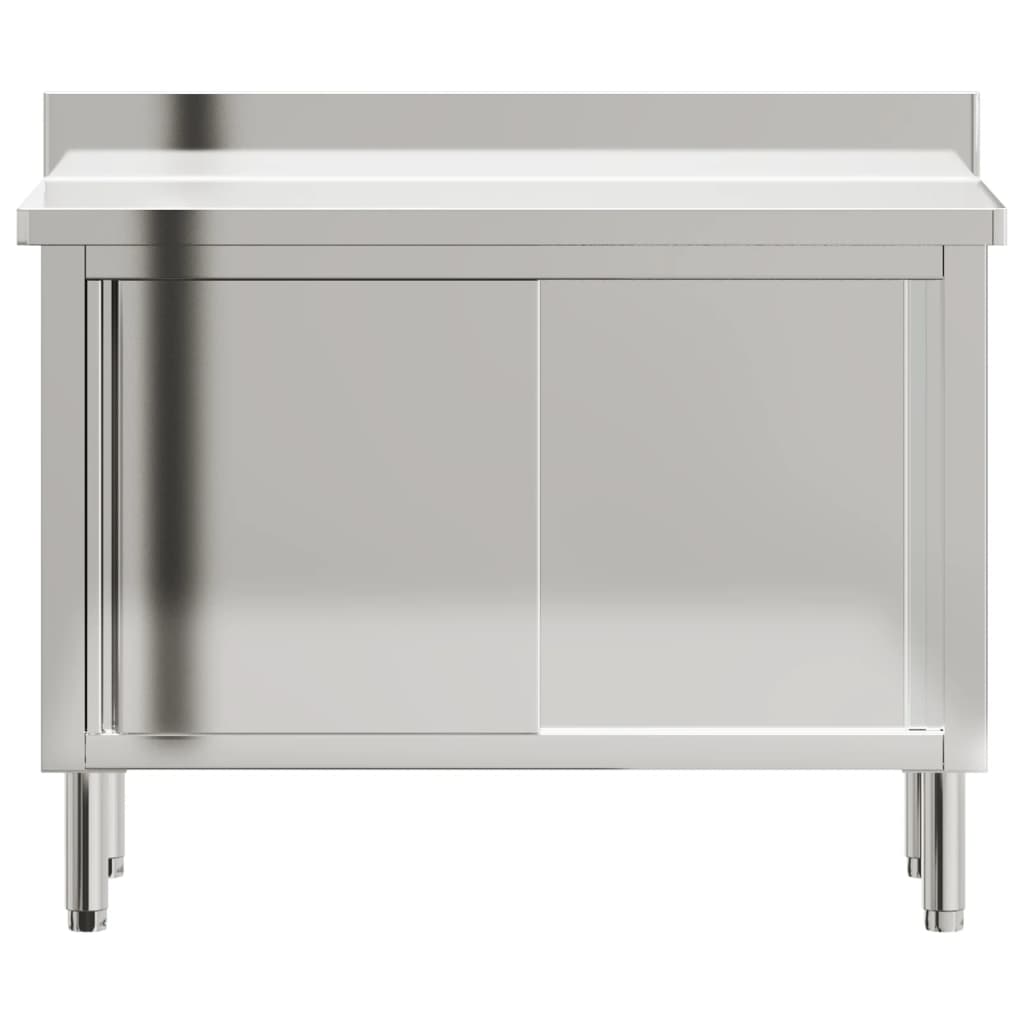 Mesa de trabajo de cocina puertas correderas acero inoxidable