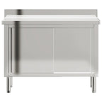 Mesa de trabajo de cocina puertas correderas acero inoxidable