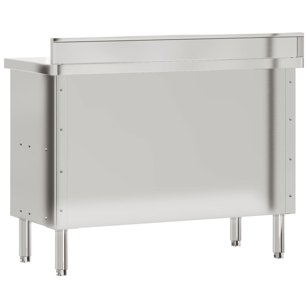 Mesa de trabajo de cocina puertas correderas acero inoxidable