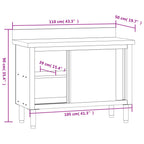 Mesa de trabajo de cocina puertas correderas acero inoxidable