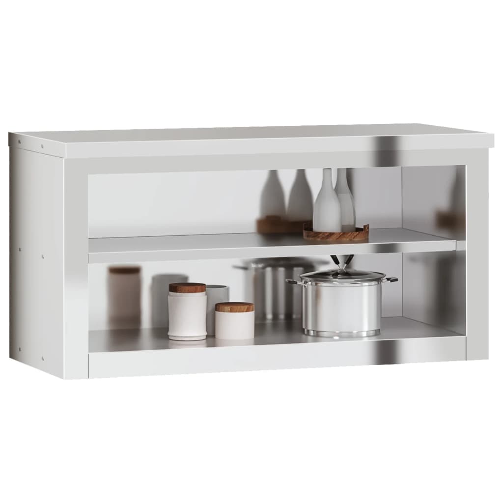 Armario de pared de cocina con estante acero inoxidable