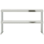 Estante sobre mesa de trabajo 2 pisos acero inox 110x30x65 cm