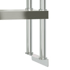 Estante sobre mesa de trabajo 2 pisos acero inox 110x30x65 cm