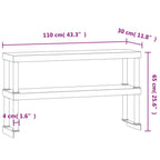 Estante sobre mesa de trabajo 2 pisos acero inox 110x30x65 cm