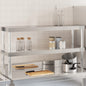 Estante de bancada 2 níveis aço inox 110x30x65 cm