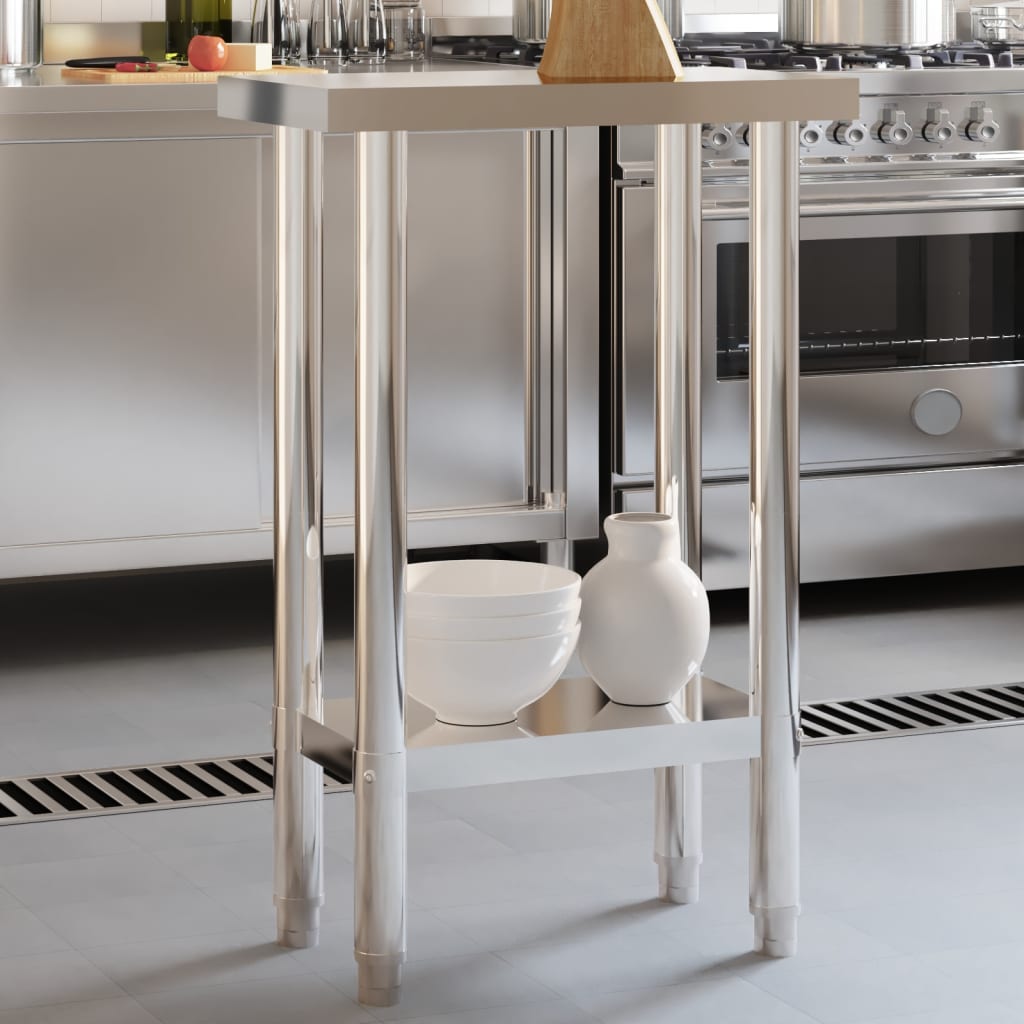 Mesa de trabajo de cocina acero inoxidable 110x30x85 cm