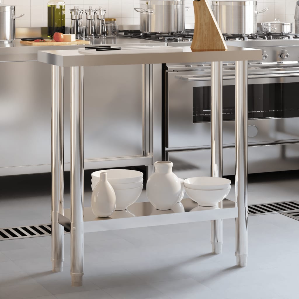 Mesa de trabajo de cocina acero inoxidable 110x30x85 cm