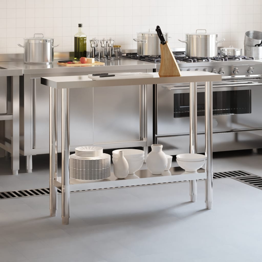 Mesa de trabajo de cocina acero inoxidable 110x30x85 cm
