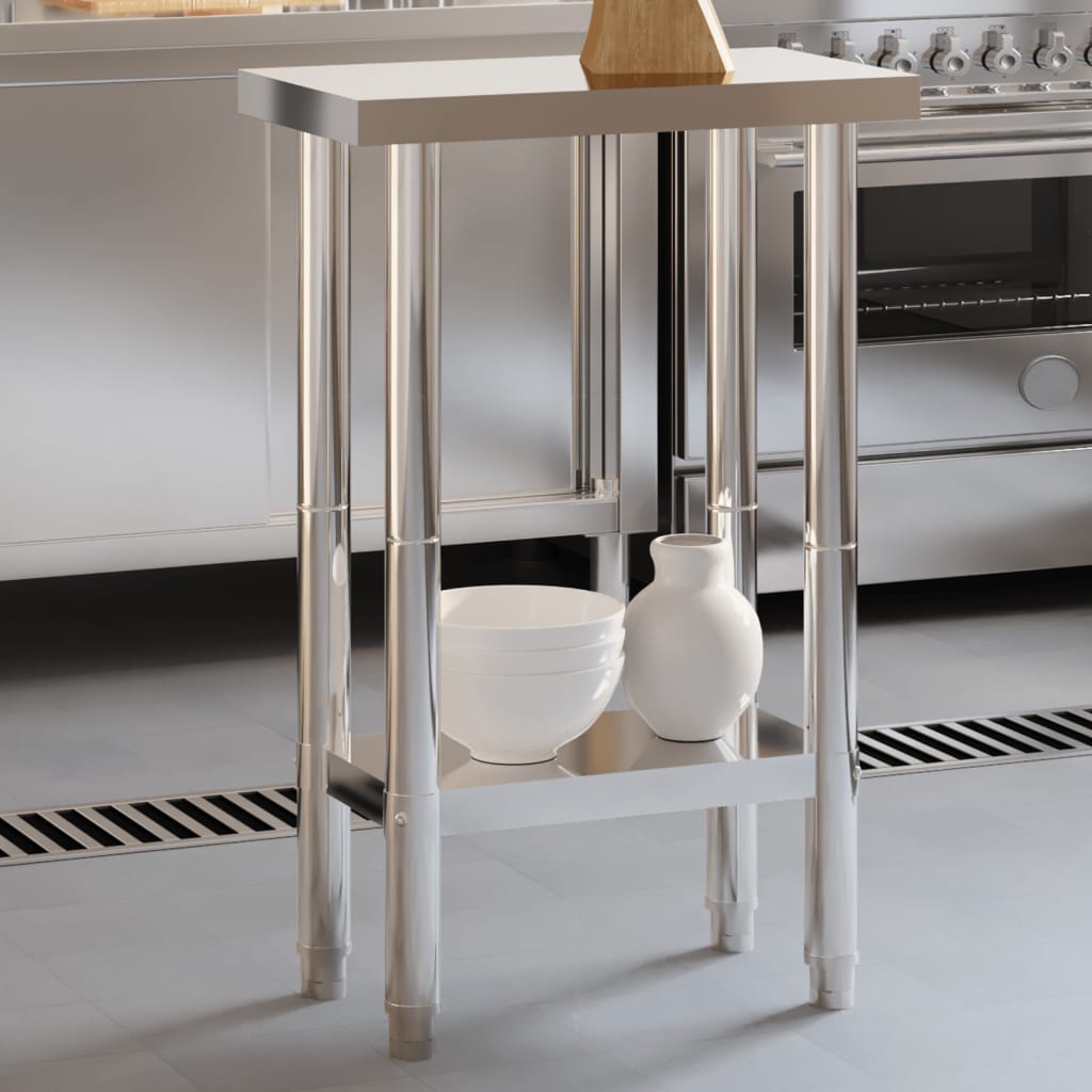 Mesa de trabajo de cocina acero inoxidable 110x30x85 cm