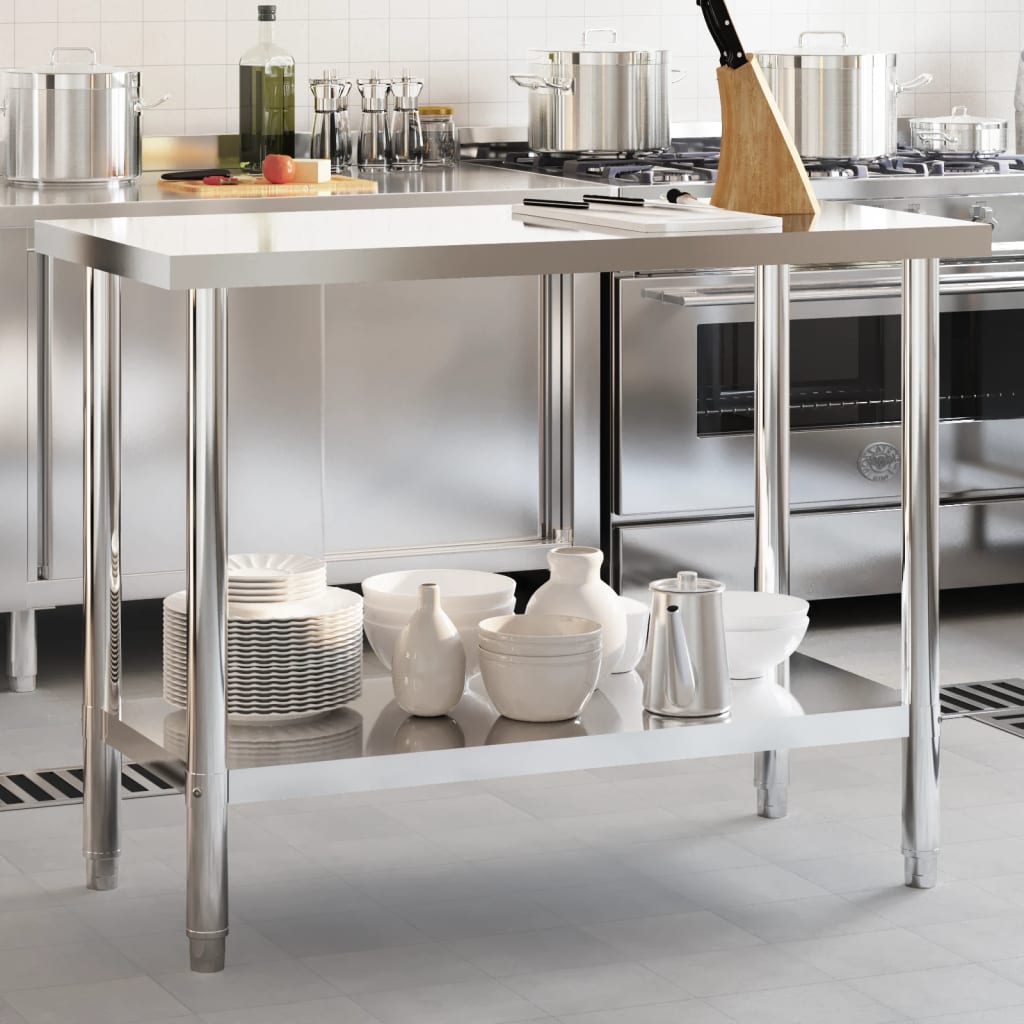 Mesa de trabajo de cocina acero inoxidable 110x30x85 cm