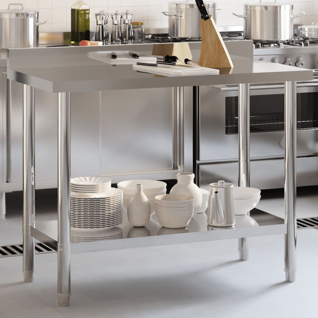 Mesa de trabajo de cocina acero inoxidable 110x30x85 cm