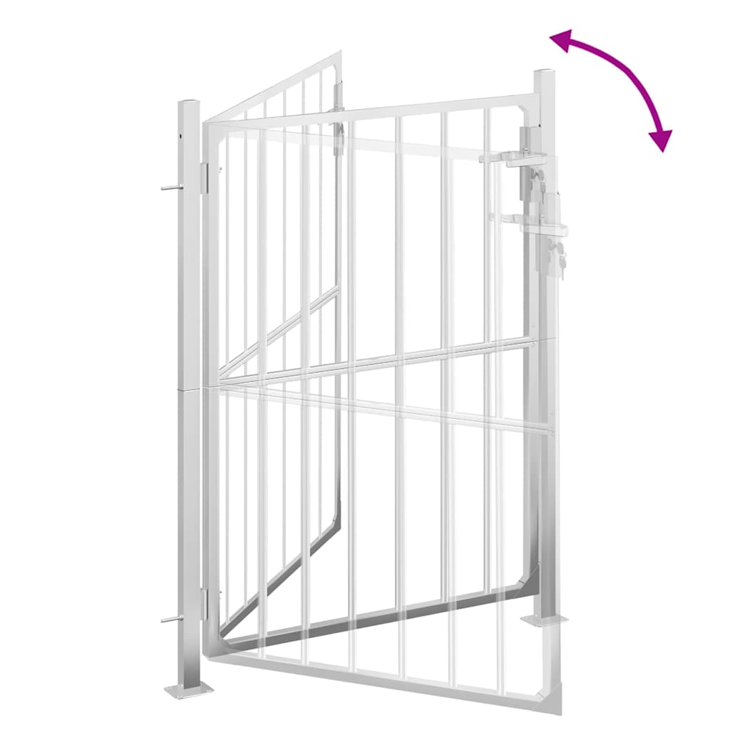 Puerta de jardín 100x145 cm de acero inoxidable