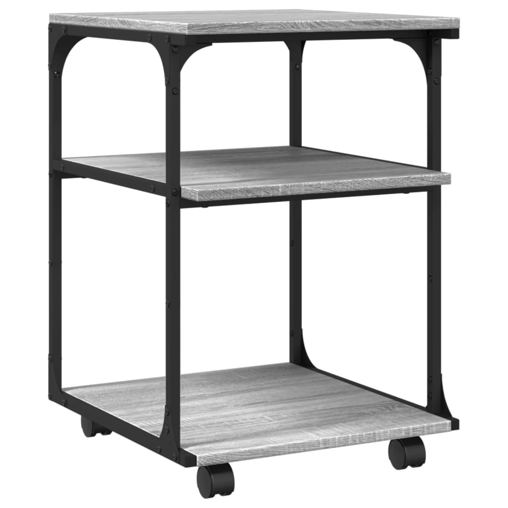 Soporte de impresora 3 niveles gris Sonoma 43x48x64 cm