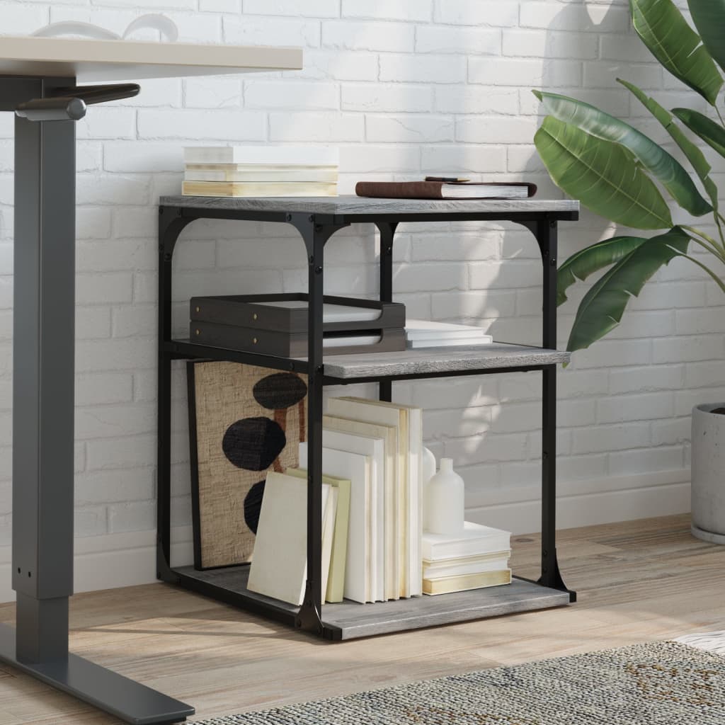 Soporte de impresora 3 niveles gris Sonoma 43x48x64 cm