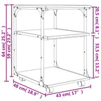 Soporte de impresora 3 niveles gris Sonoma 43x48x64 cm