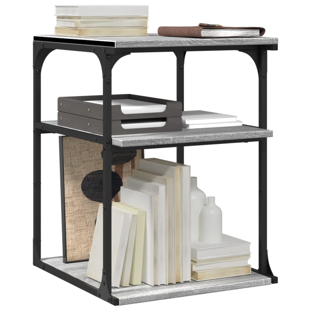 Soporte de impresora 3 niveles gris Sonoma 43x48x64 cm