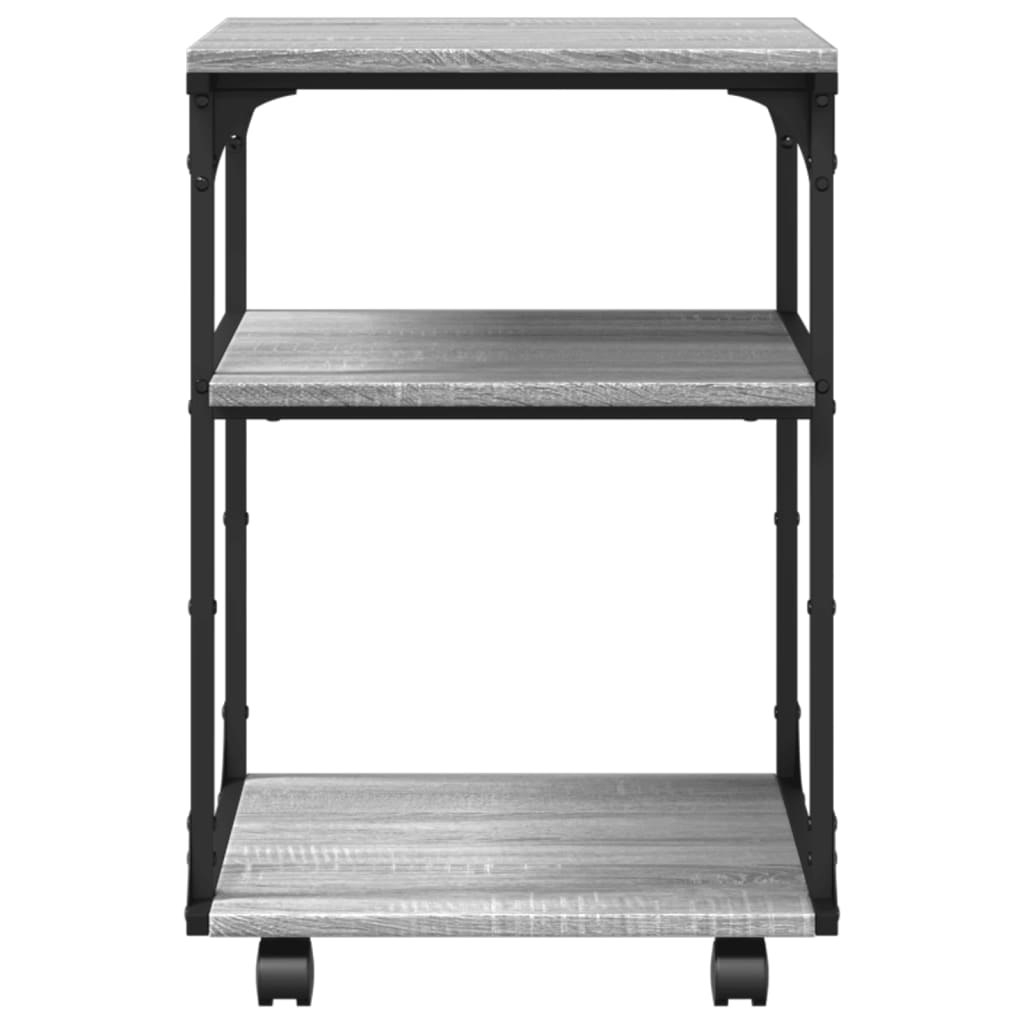Soporte de impresora 3 niveles gris Sonoma 43x48x64 cm