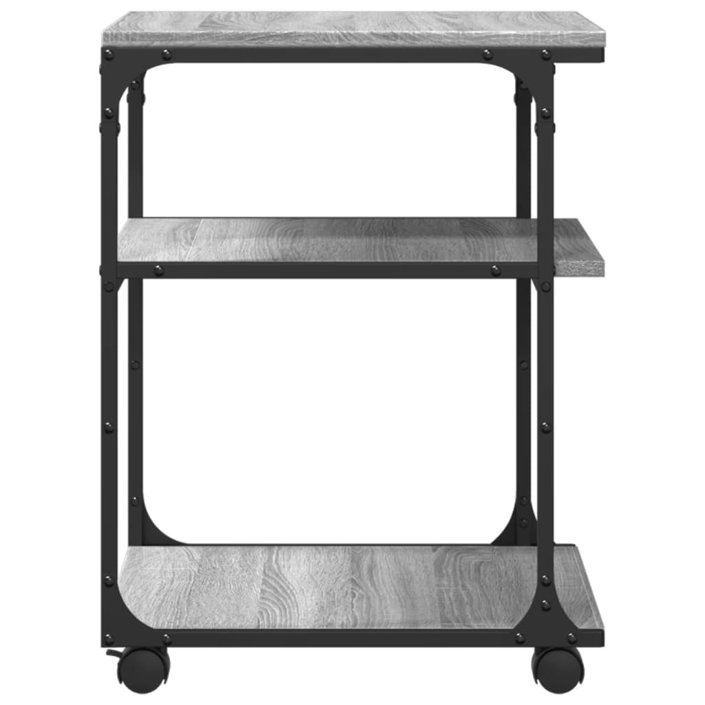 Soporte de impresora 3 niveles gris Sonoma 43x48x64 cm