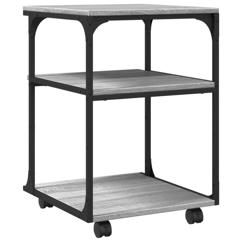 Soporte de impresora 3 niveles gris Sonoma 43x48x64 cm
