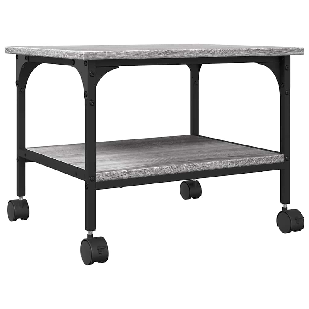 Soporte de impresora 2 niveles gris Sonoma 50x40x38 cm