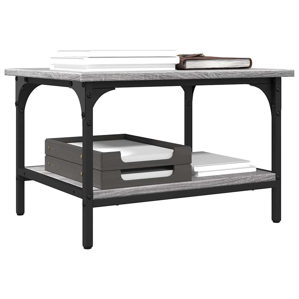 Soporte de impresora 2 niveles gris Sonoma 50x40x38 cm