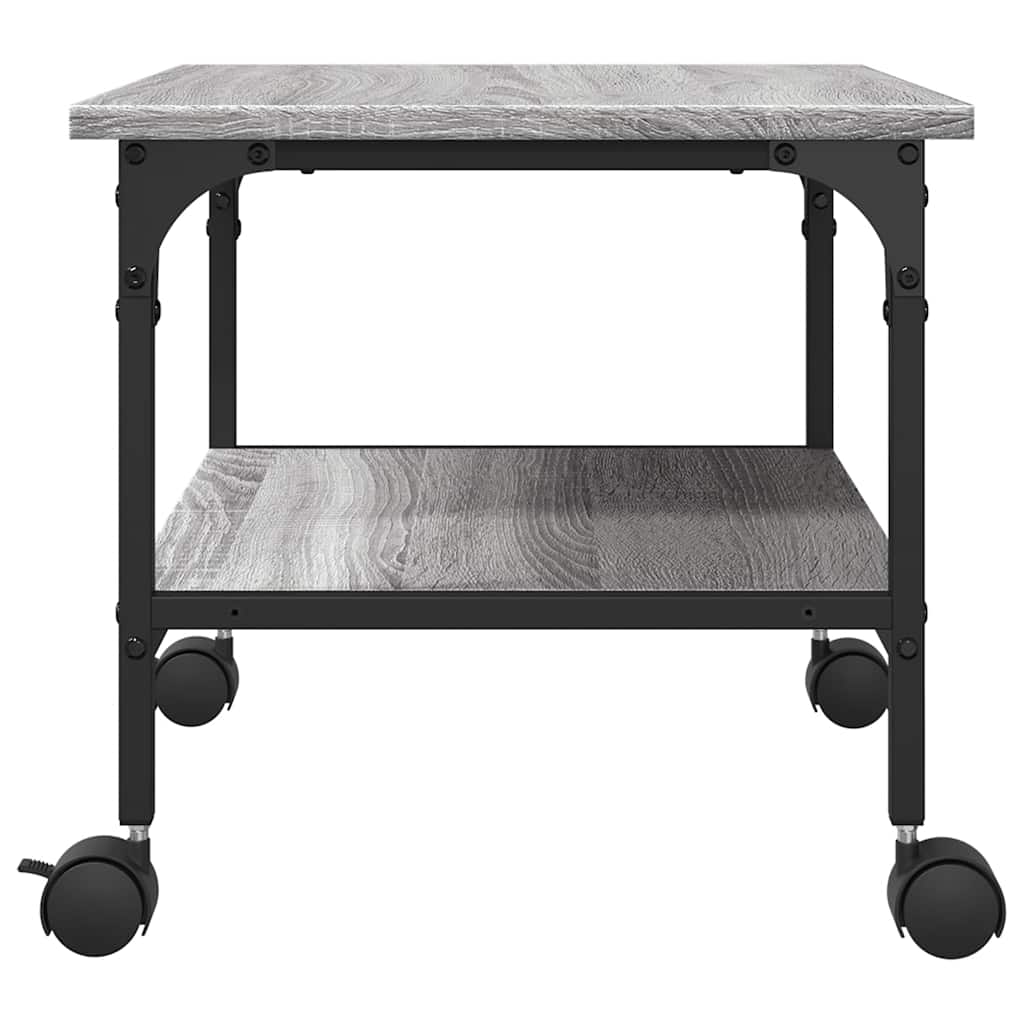 Soporte de impresora 2 niveles gris Sonoma 50x40x38 cm
